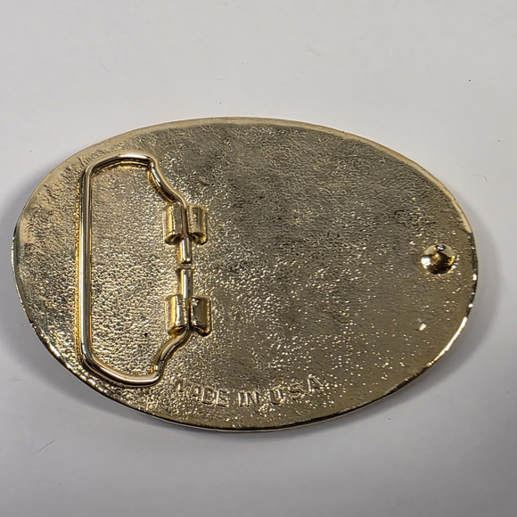 The State of Texas Star Logo Flag Gold-Tone Metal Western Belt Buckle USA - Picture 3 of 7